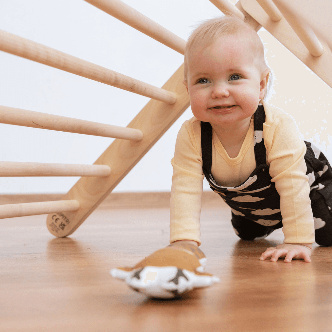 Montessori Triangulär Klätterställning i Trä - 2 Delar & Rutschkana