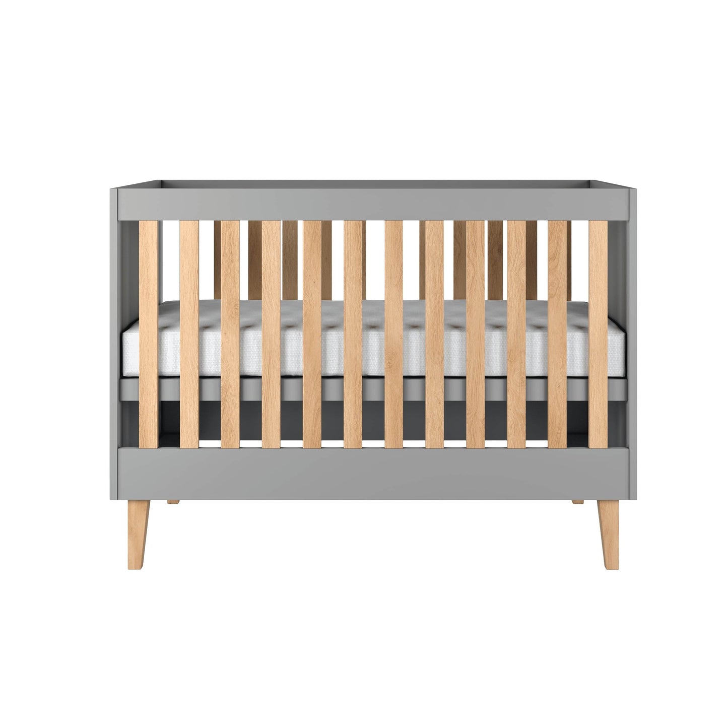 Kubi Grå Spjälsäng i Trä - Skandinavisk Design