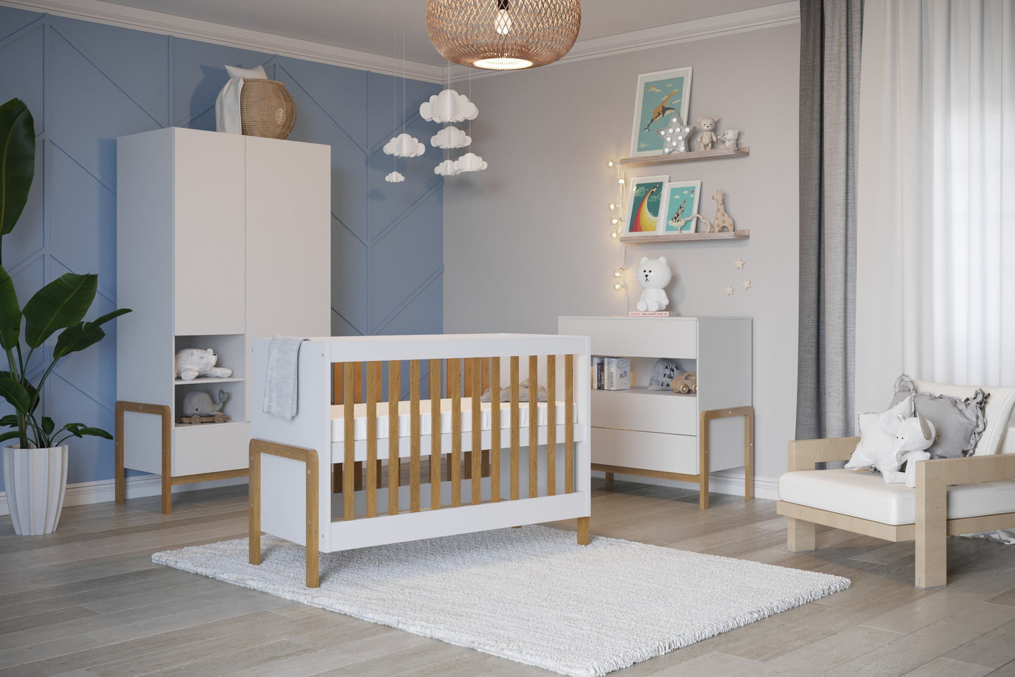 Spjälsäng Vit i Trä - Skandinavisk Design Victor