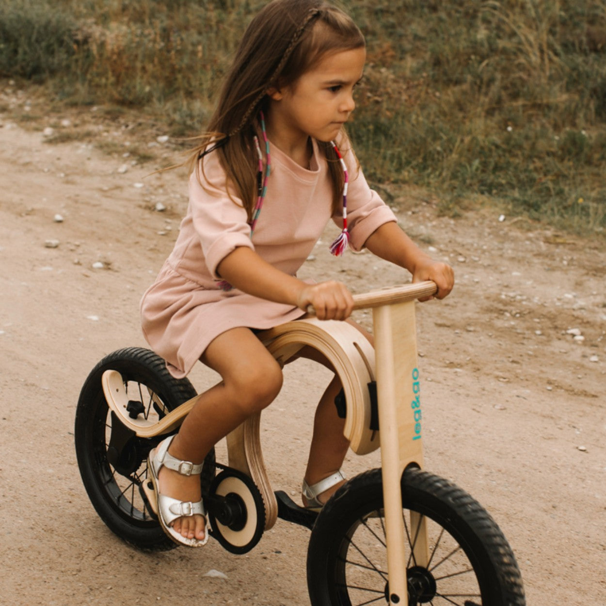 Pedaler Tillägg till Leg&Go Springcykel i Trä