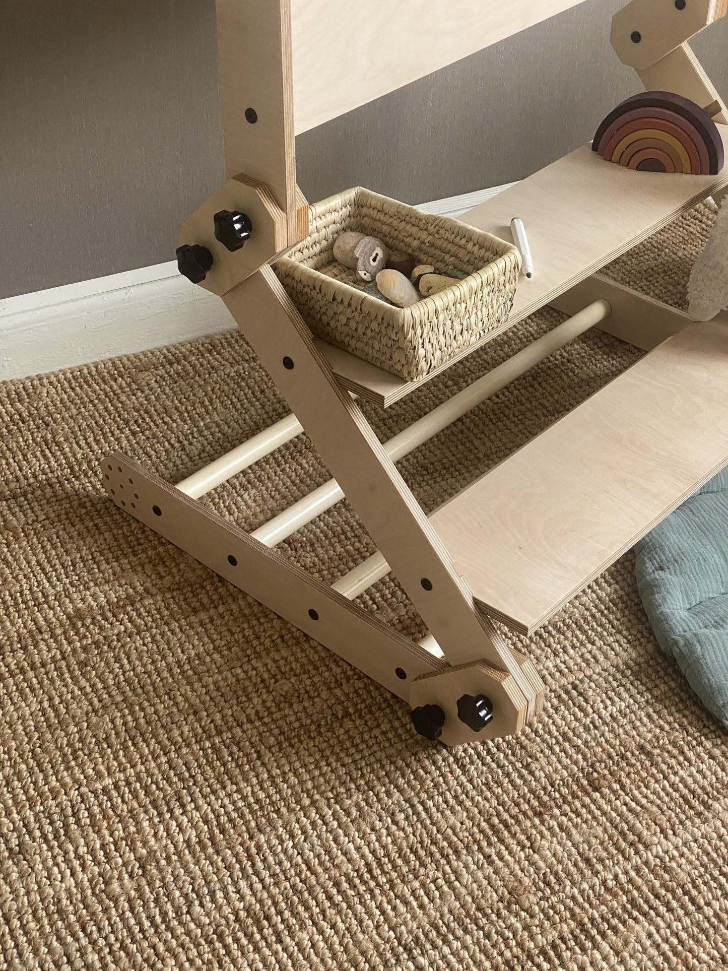 Montessori Klätterset / Bord & Hylla / Ritbräda - 3-i-1 Set