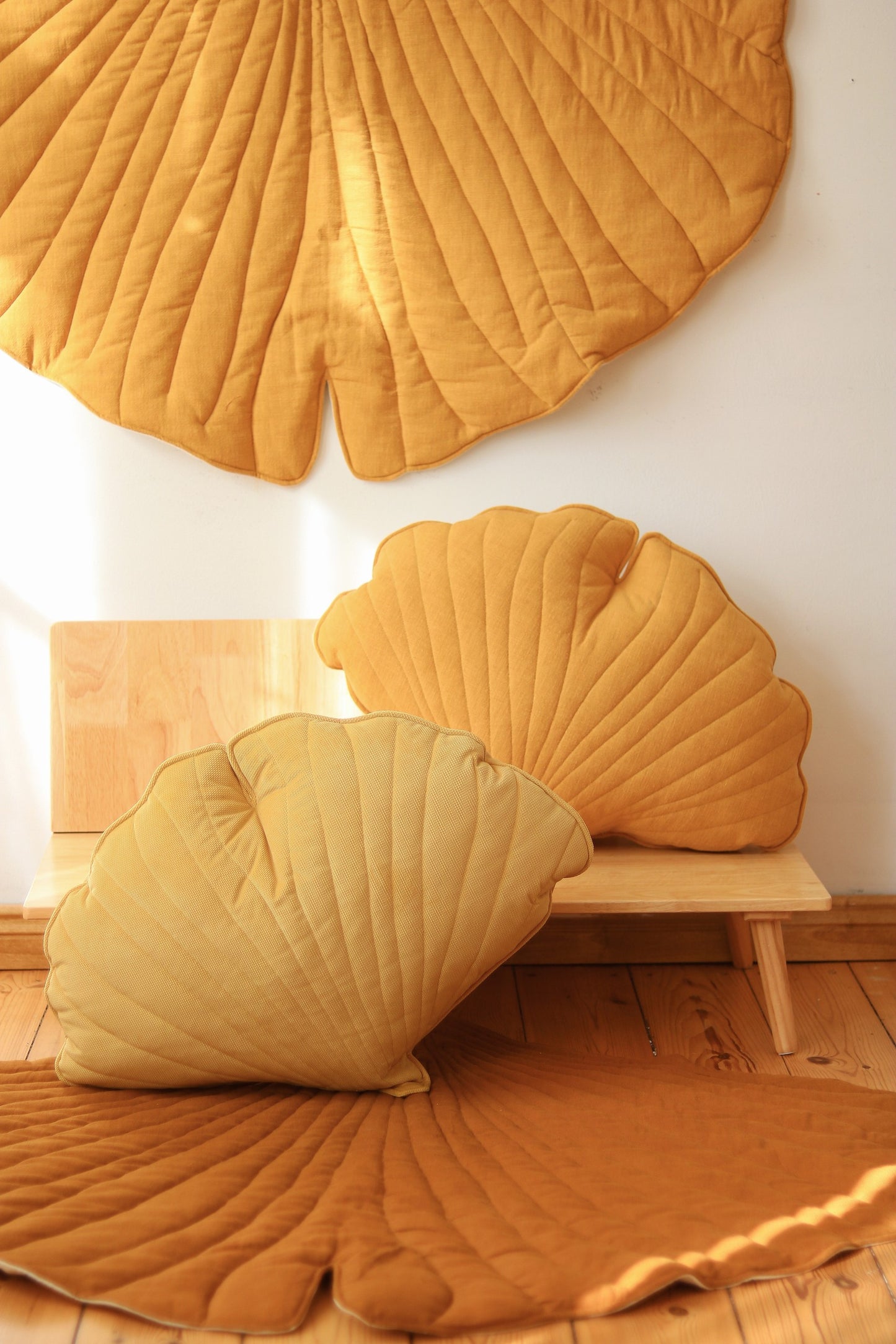 Ekologisk Bomull & Sammet Mango Lekmatta - Gingkoblad