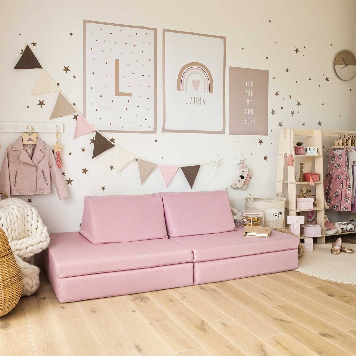 Montessori Rosa Block Barnsoffa / Leksoffa - Från 1 - 16 år