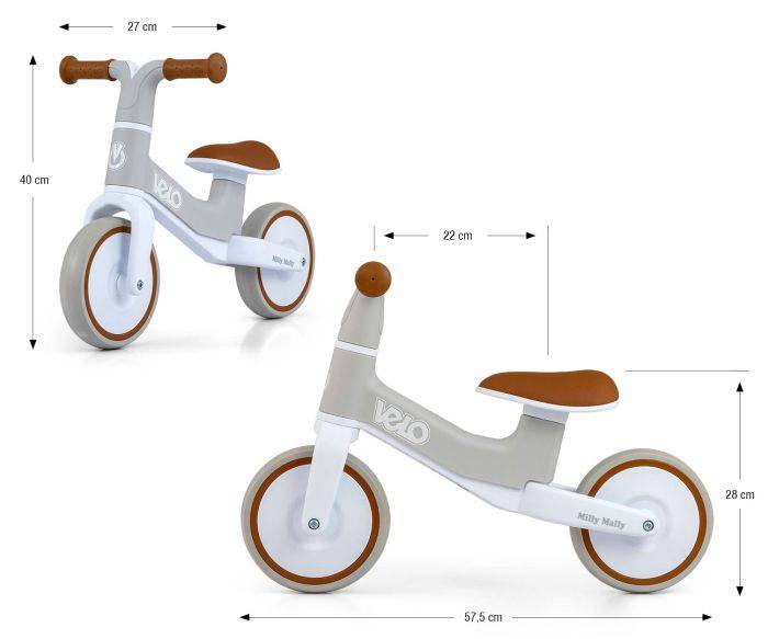 Retro Grå Velo Balanscykel - Från 18 månader