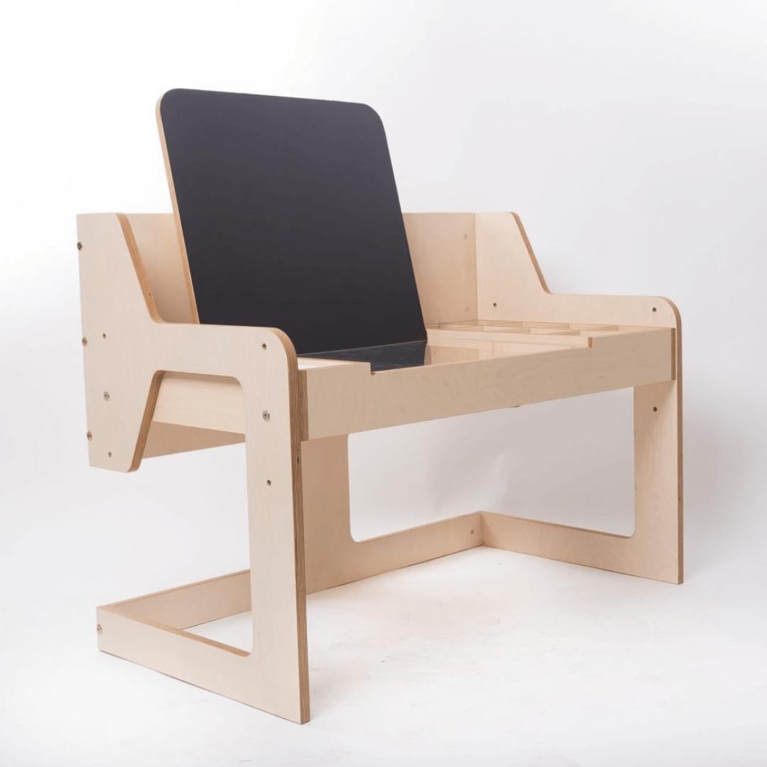 Multisensoriskt Justerbart Montessori Skrivbord / Lekbord i Trä - Luula