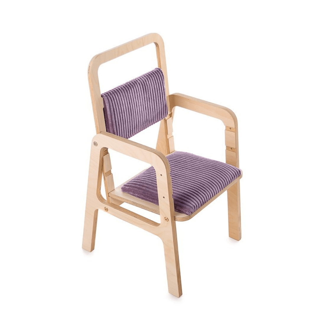 Justerbart Montessori Stol & Skrivbord Set i Trä för Barn 3-12 år - Mauve Rosa