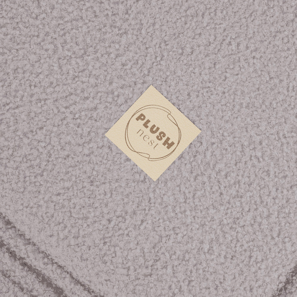 Vikbar Fåtölj i Grå/Beige Teddytyg för Barn - 150x60cm utfälld