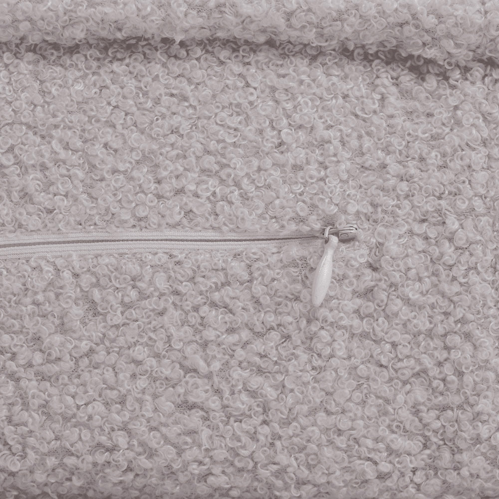 Vikbar Fåtölj i Grå/Beige Teddytyg för Barn - 150x60cm utfälld
