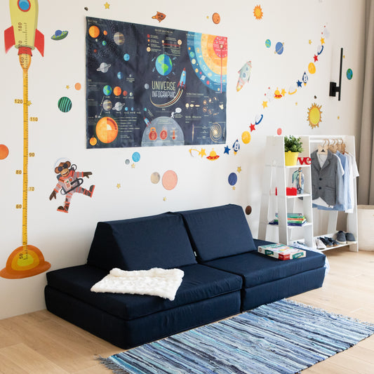 Montessori Blå Block Barnsoffa / Leksoffa - Från 1 - 16 år