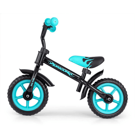 Balanscykel / Springcykel - Svart Turkos Dragon - Från 2 år