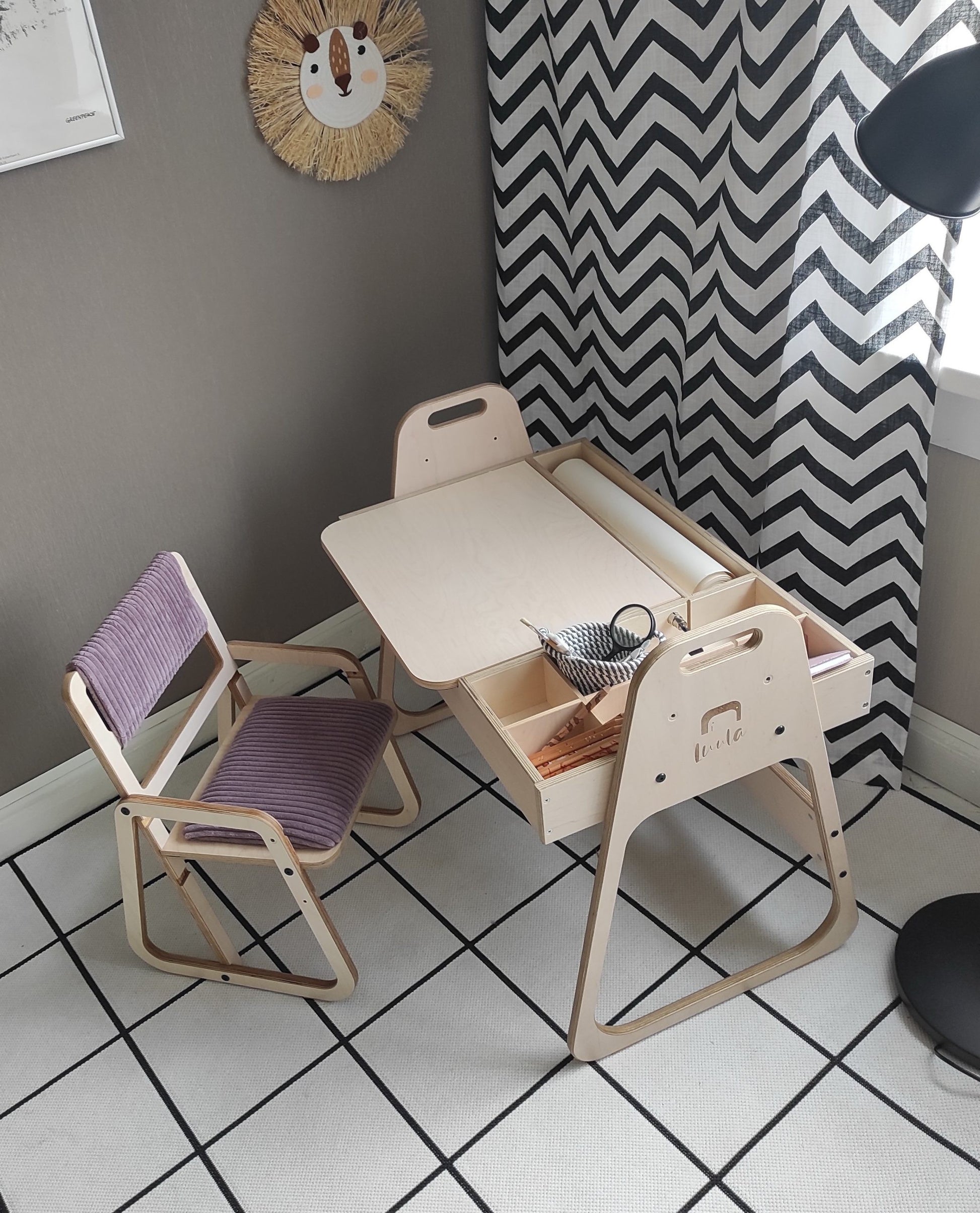 Justerbar Ergonomisk Stol för Barn - Julle - Mauve-Rosa
