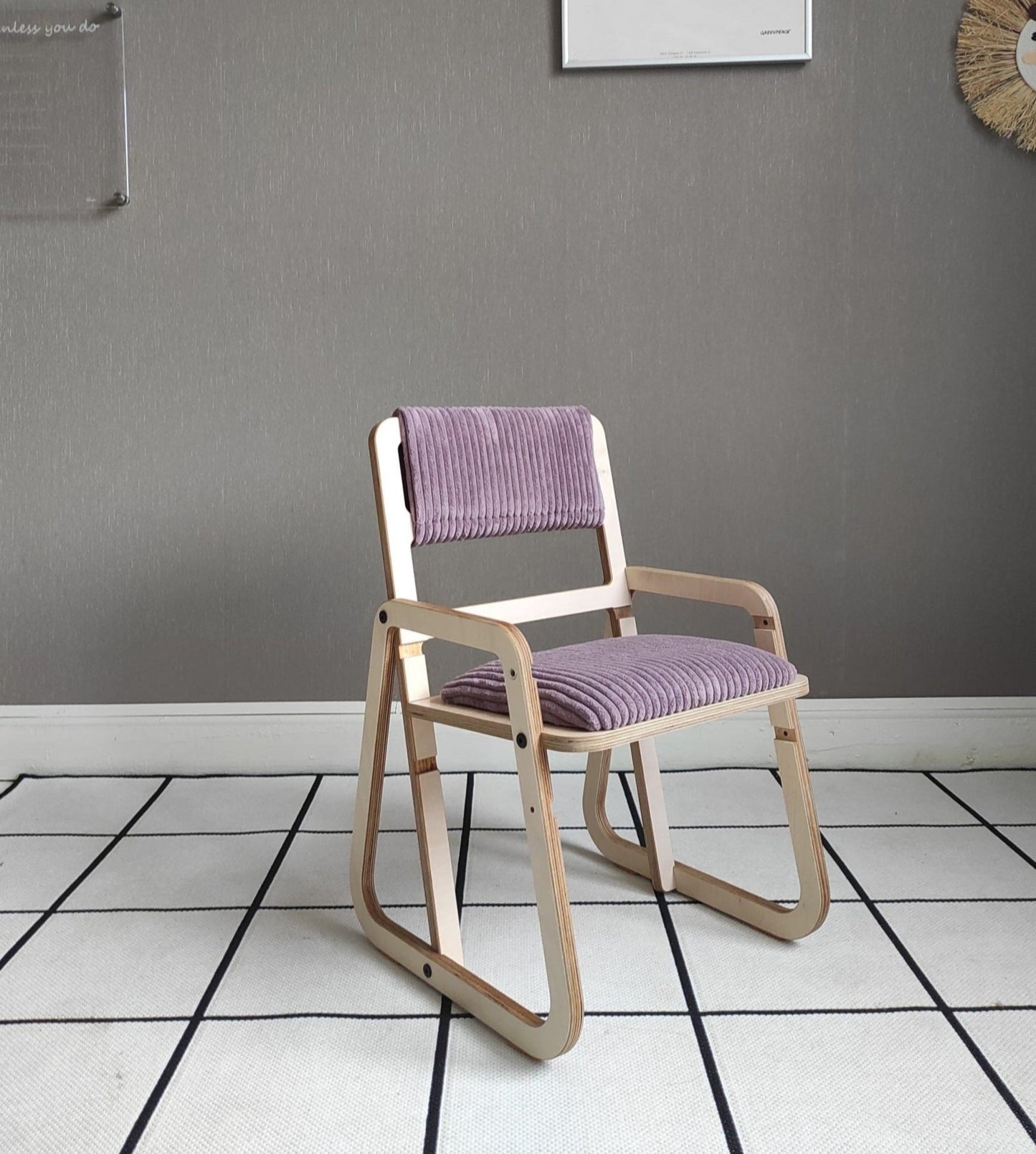 Justerbar Ergonomisk Stol för Barn - Julle - Mauve-Rosa