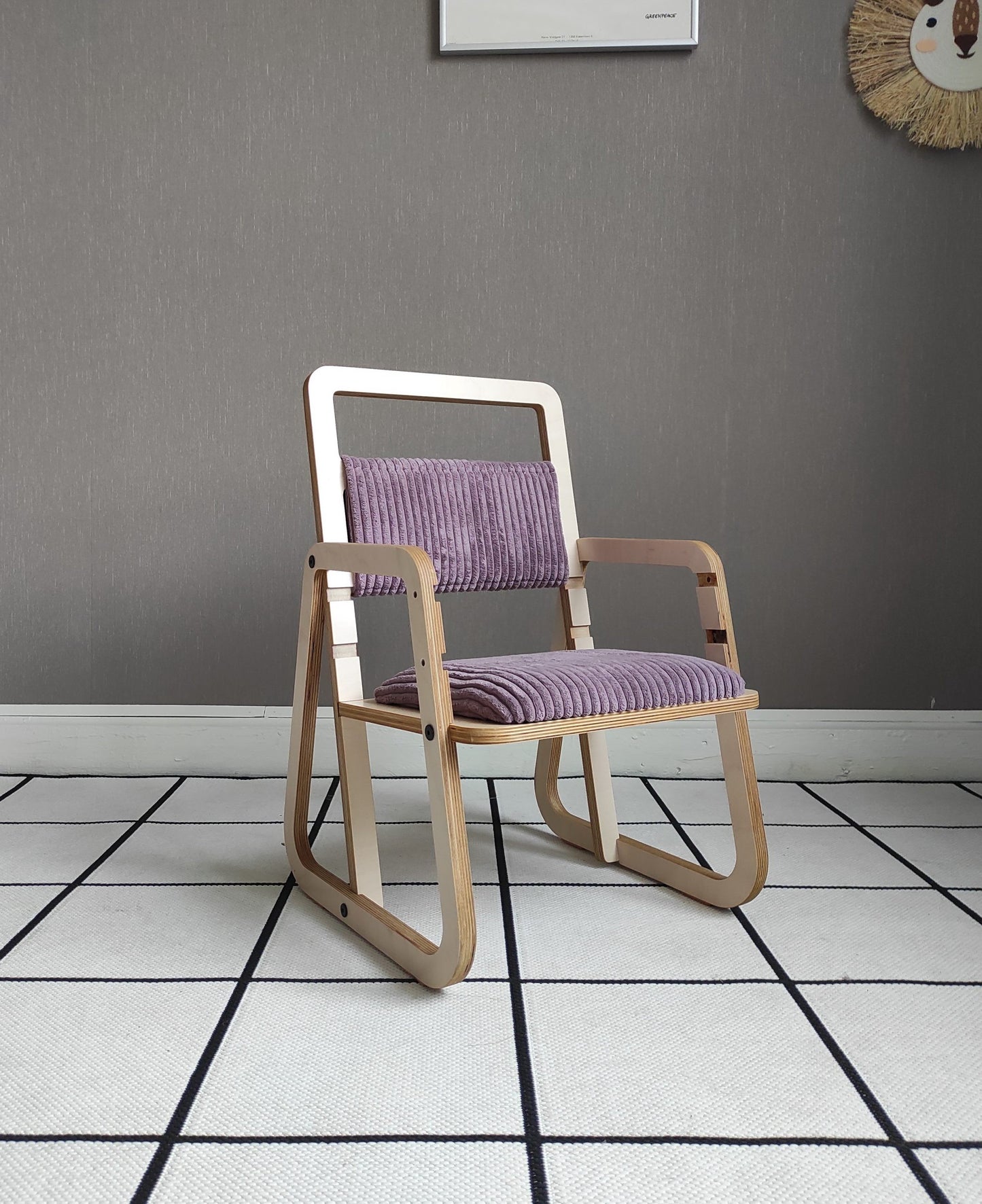 Justerbar Ergonomisk Stol för Barn - Julle - Mauve-Rosa