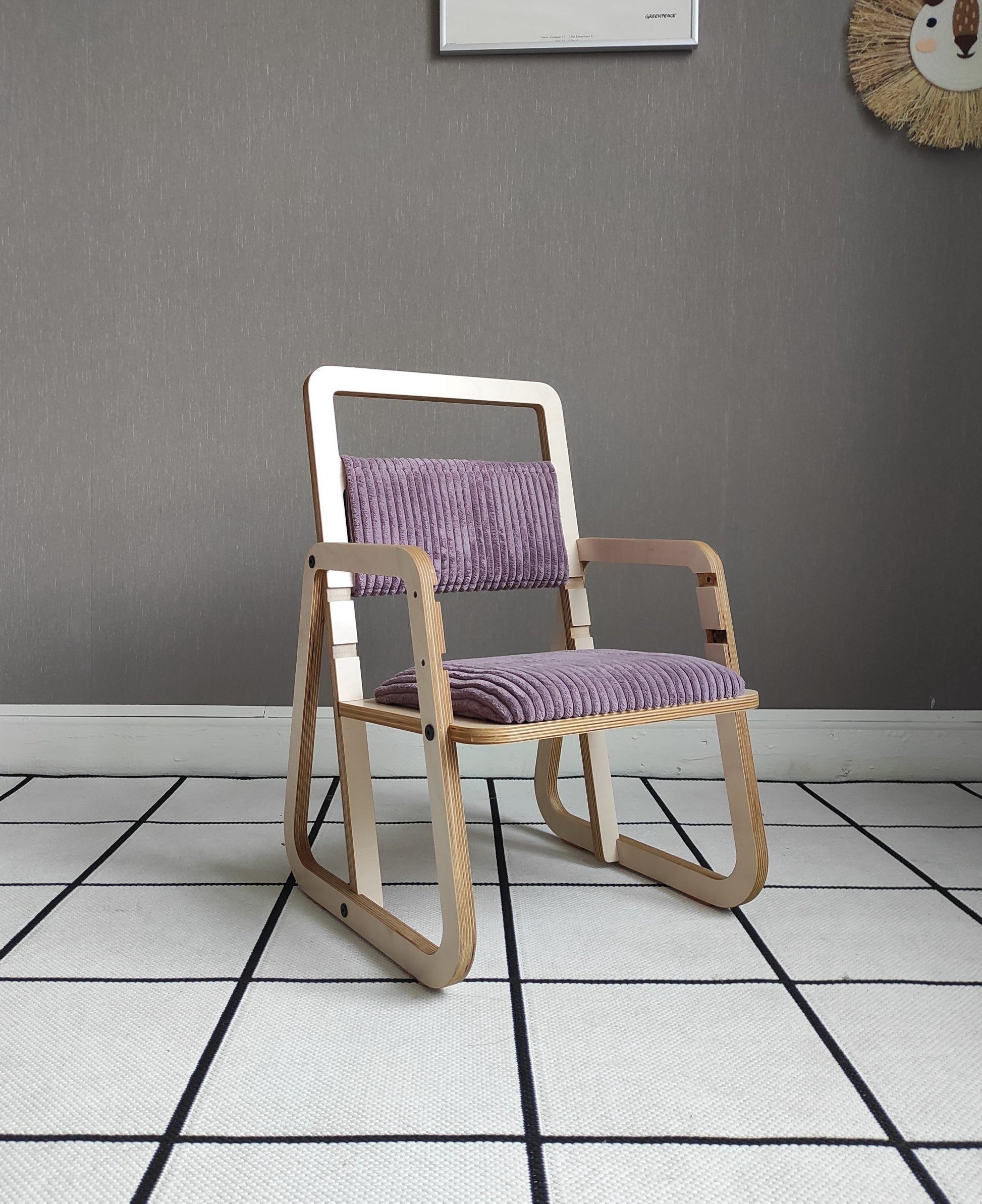 Justerbar Ergonomisk Stol för Barn - Julle - Mauve-Rosa