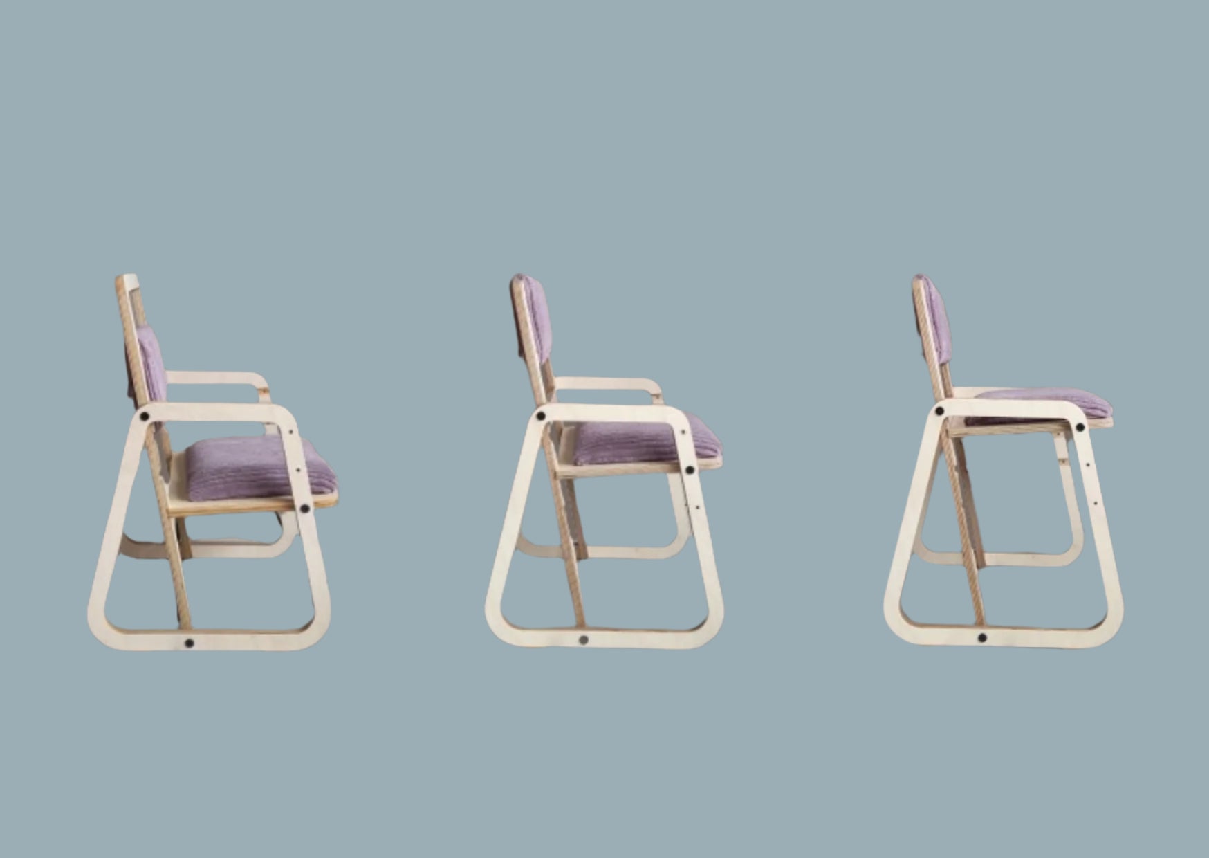 Justerbar Ergonomisk Stol för Barn - Julle - Mauve-Rosa