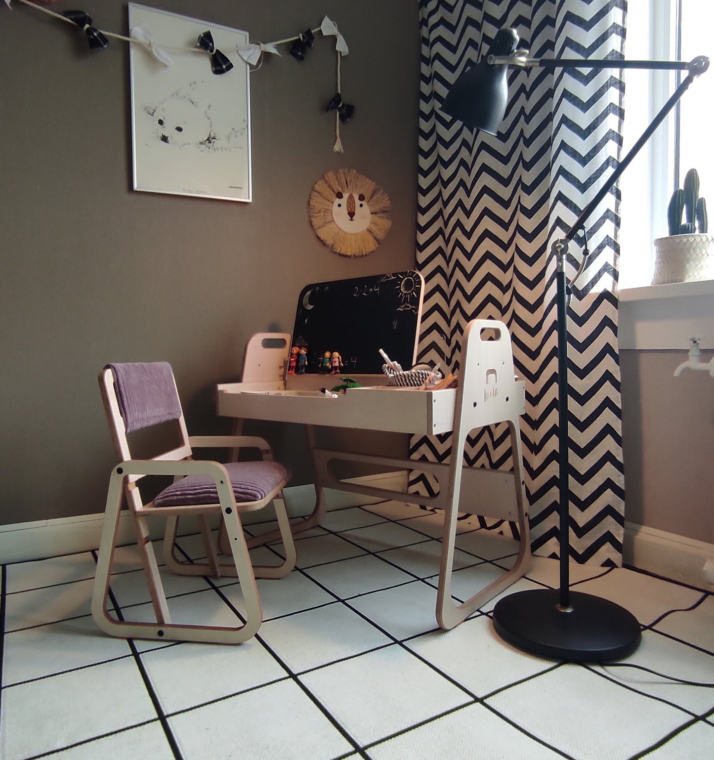 Justerbar Ergonomisk Stol för Barn - Julle - Mauve-Rosa