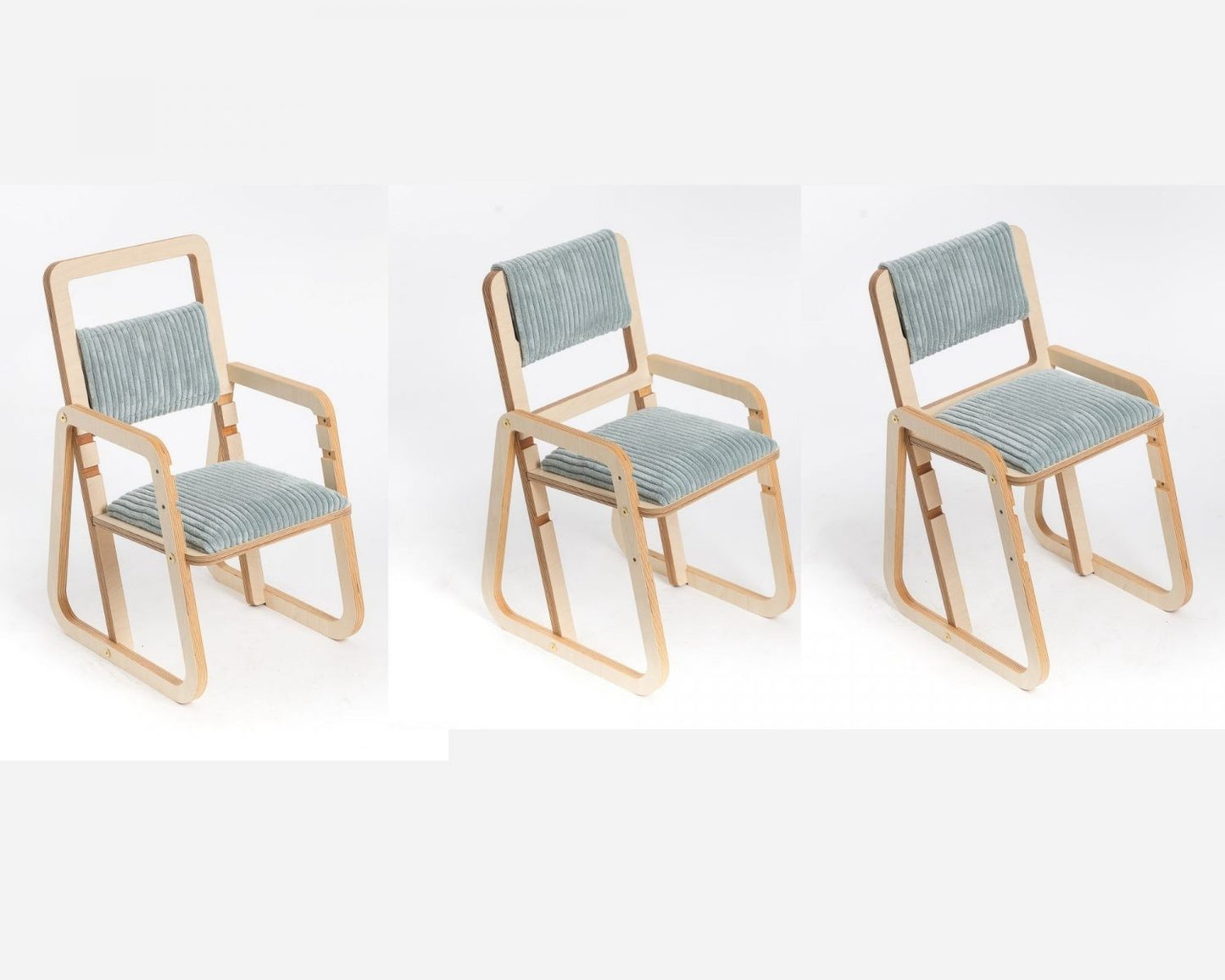Justerbar Ergonomisk Stol i Trä för Barn - Mintgrön- Liten Julle