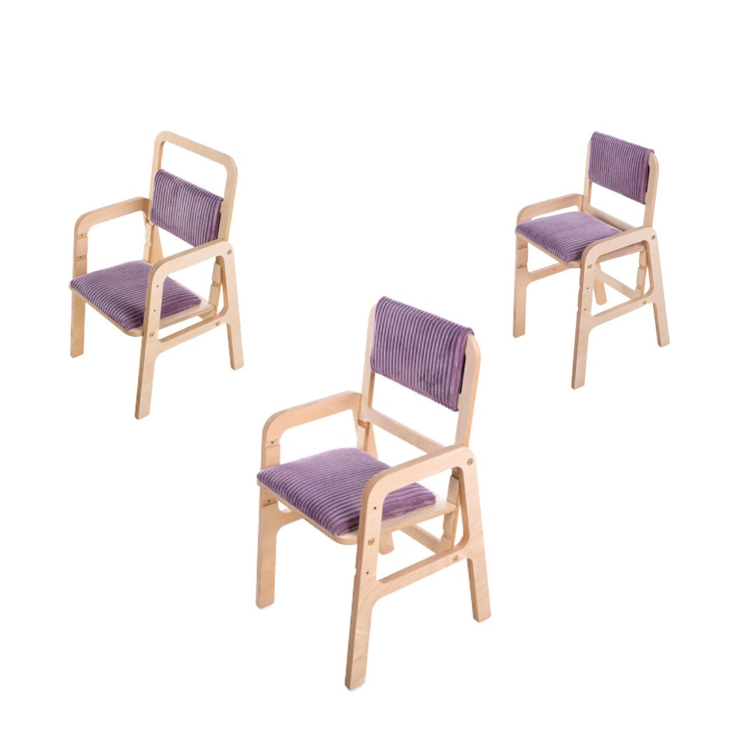 Justerbar Ergonomisk Stol i Trä för Barn - Mauve-Rosa - Medium Julle