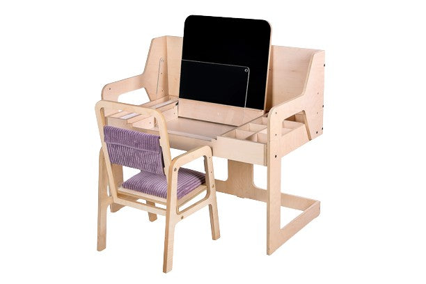 Justerbar Ergonomisk Stol i Trä för Barn - Mauve-Rosa - Medium Julle