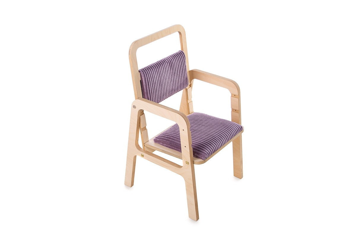 Justerbar Ergonomisk Stol i Trä för Barn - Mauve-Rosa - Medium Julle