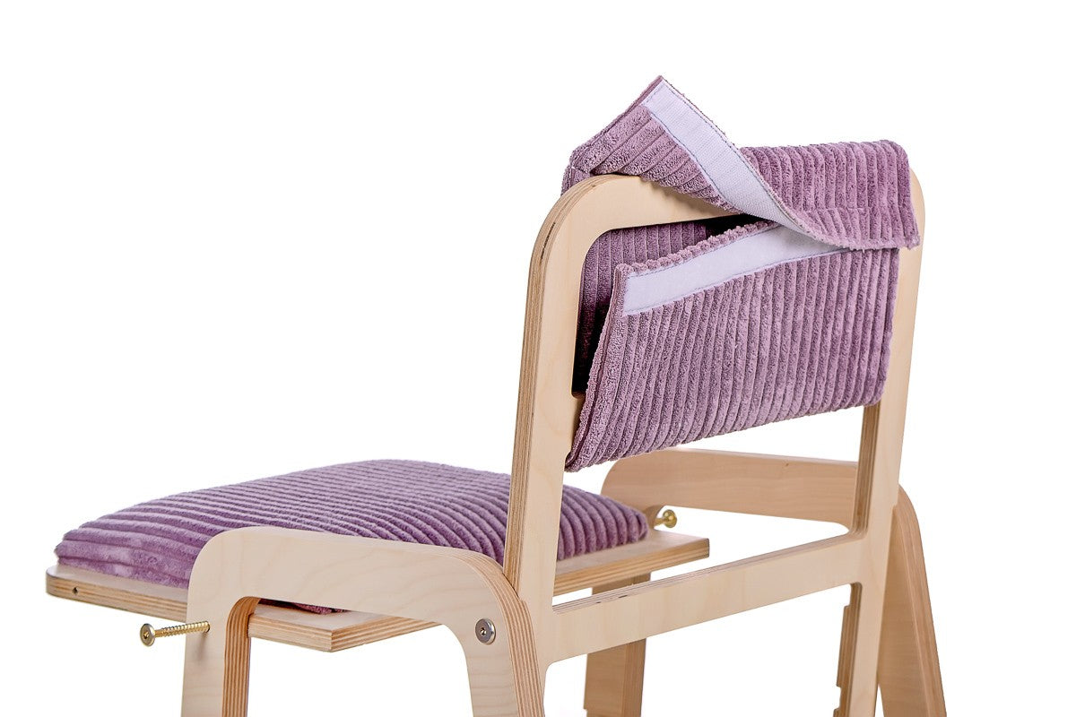 Justerbar Ergonomisk Stol i Trä för Barn - Mauve-Rosa - Medium Julle