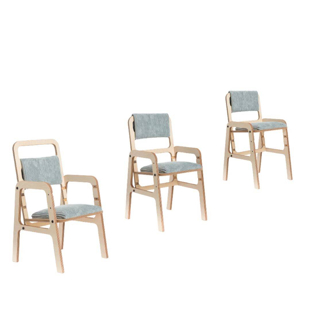 Justerbar Ergonomisk Stol i Trä för Barn - Mintgrön - Medium