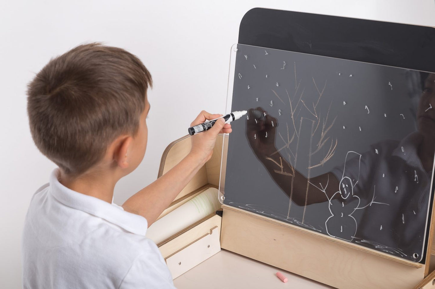 Justerbar Montessori Stol & Skrivbord Set i Trä för Barn - Mintgrön - Julle