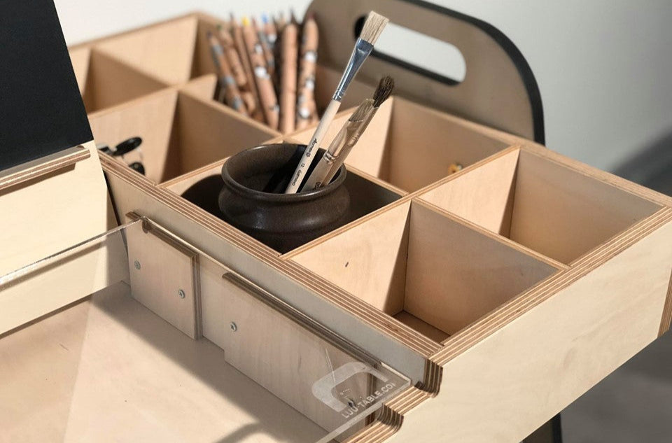 Justerbar Montessori Stol & Skrivbord Set i Trä för Barn - Mintgrön - Julle