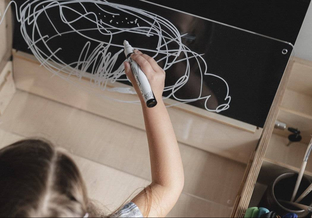 Justerbart Montessori Stol & Skrivbord Set i Trä för Barn 3-12 år - Mintgrön