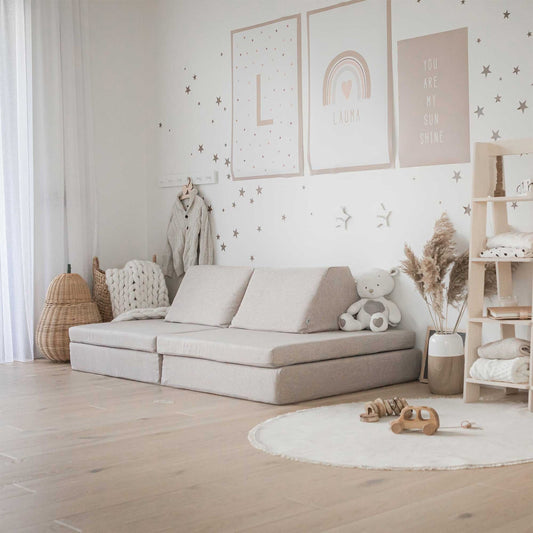 Montessori Beige Block Barnsoffa / Leksoffa - Från 1 - 16 år
