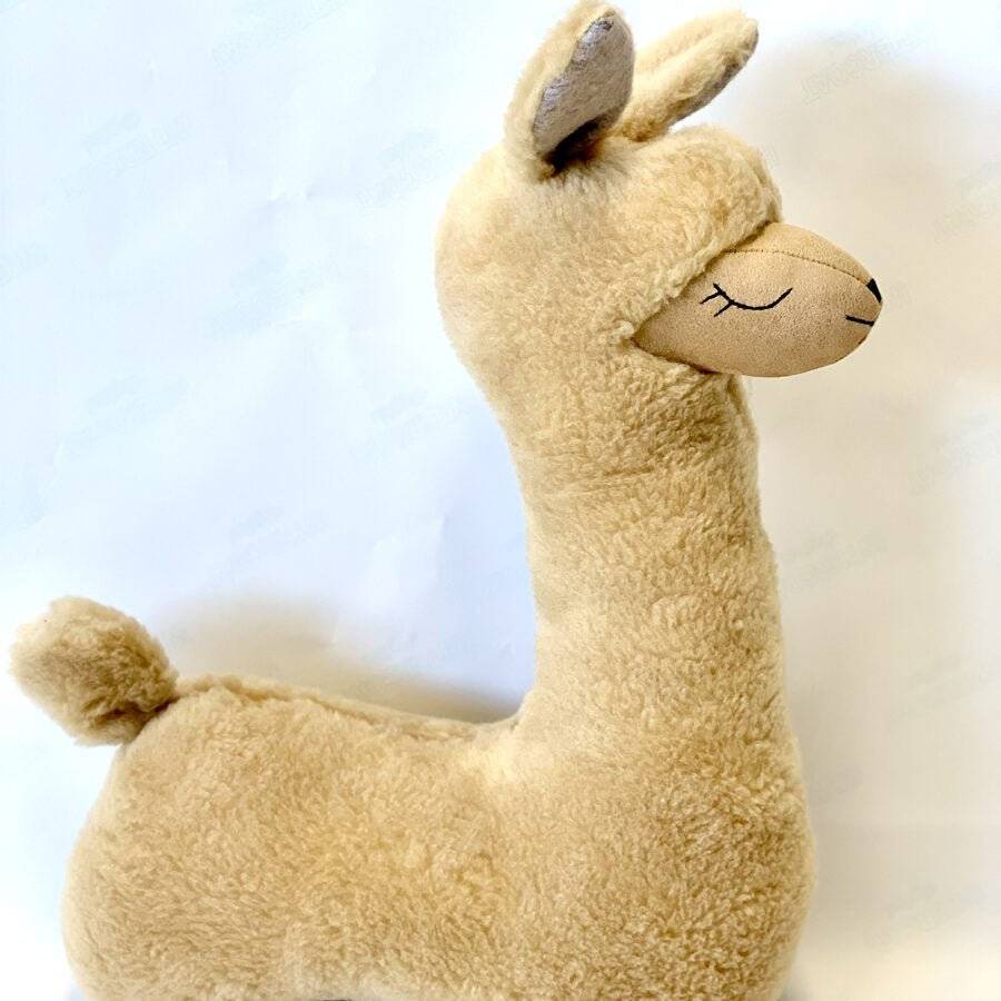 Handgjord Gosedjur Fluffig Rostbrun Alpaca - 50cm hög