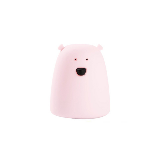Liten Björn Silikon Nattlampa - Rosa