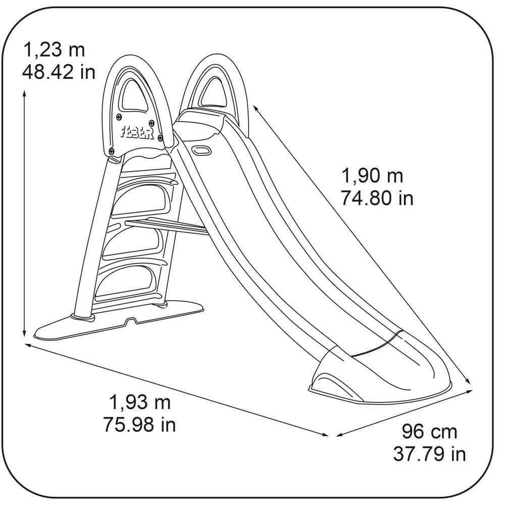 Stor Färgglad Vattenrutschkana - 190 cm - Tillverkad i EU