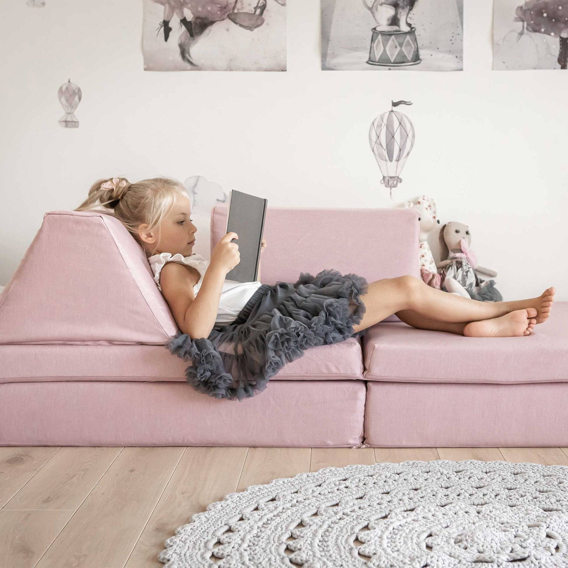 Montessori Rosa Block Barnsoffa / Leksoffa - Från 1 - 16 år