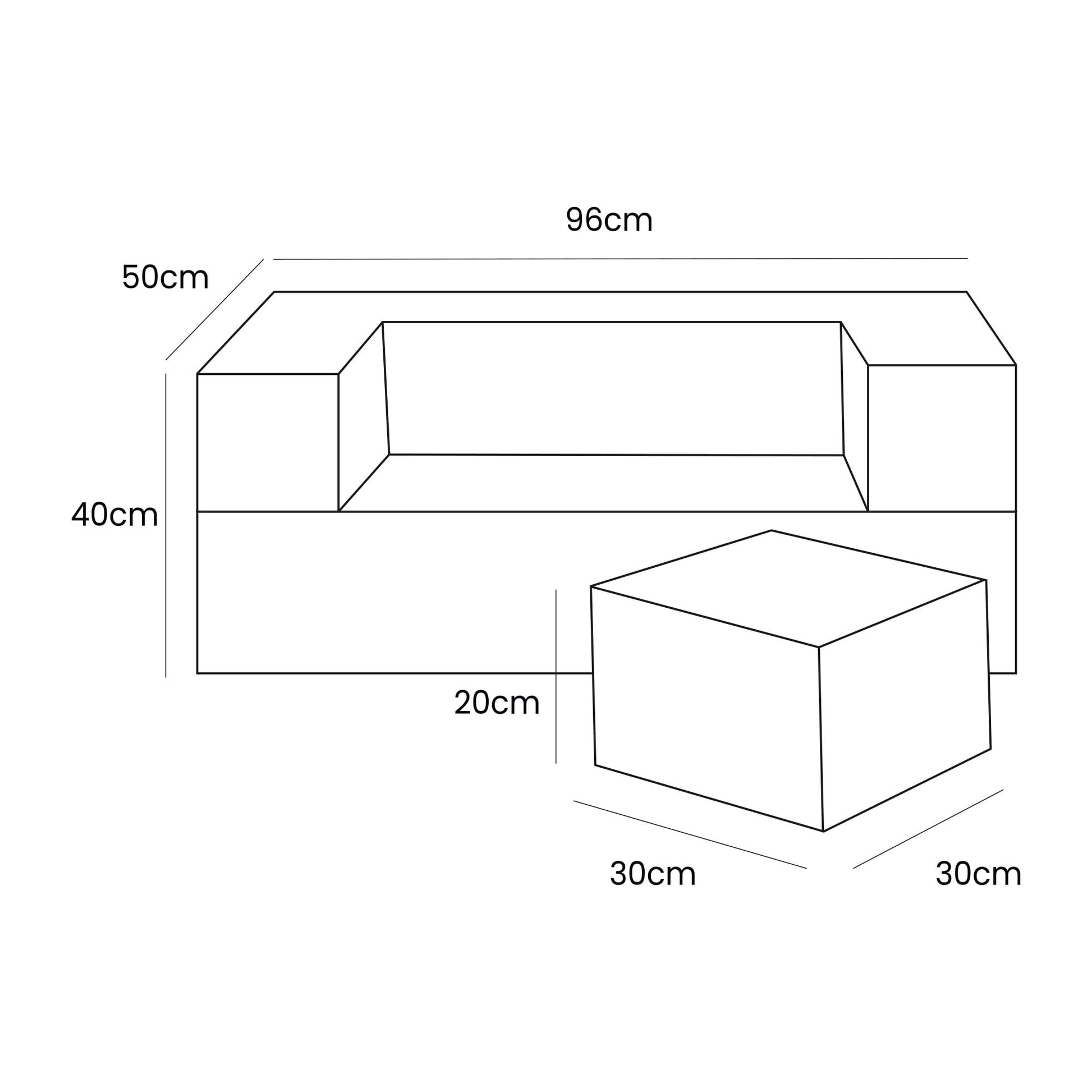 Teddy Block Barnsoffa / Leksoffa i Mjukt Fluffigt Material - Vit