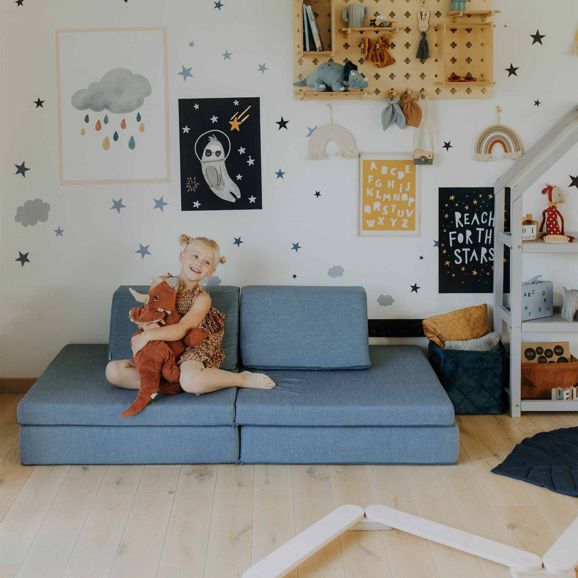 Montessori Turkos Block Barnsoffa / Leksoffa - Från 1 - 16 år