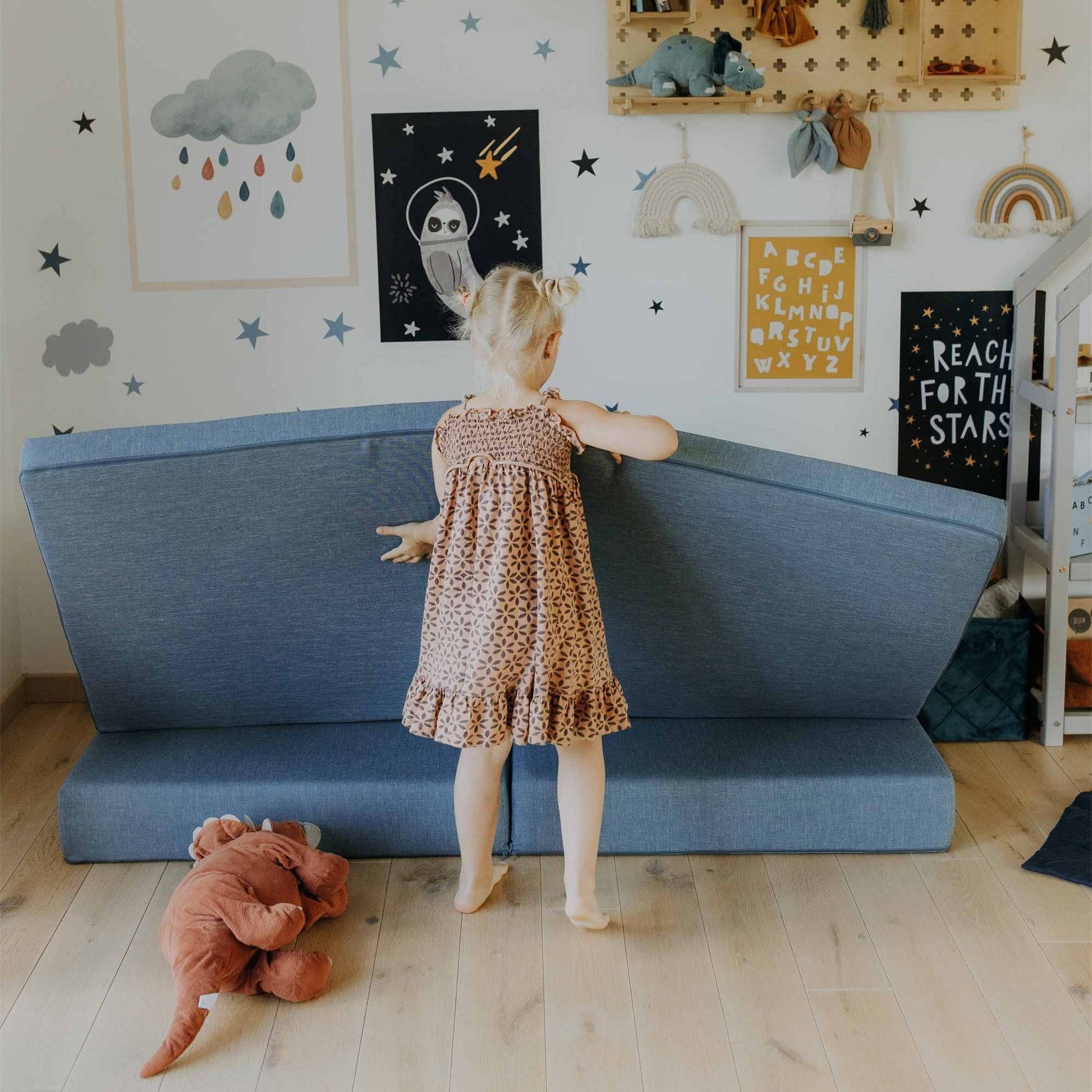Montessori Turkos Block Barnsoffa / Leksoffa - Från 1 - 16 år